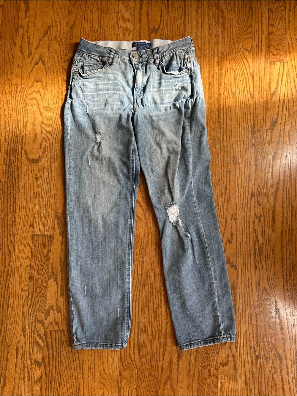 Democracy Light Blue Distressed “Ab” solution Skinny Jeans